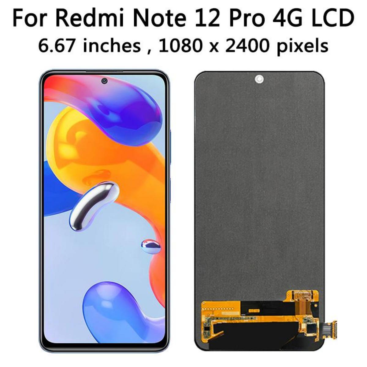 Replacement For Xiaomi Redmi Note 12 Pro 4G ‎2209116AG AMOLED LCD Touch  Screen With Frame Assembly OEM Repair Parts
