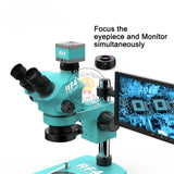 RF4 Trinocular HD Microscope 7-50X Continuous Zoom 2K Camera 10.1 Inch Monitor Electronic PCB Repair RF7050TV-2KC2-S010