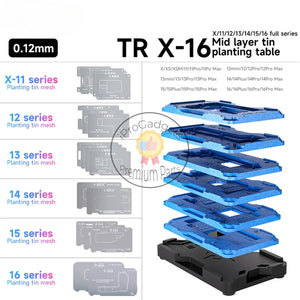 XZZ TR16 Mid Layer Tin Planting Positioning Plate Frame Reballing Stencil Platform for iPhone X-16Pro Max Motherboard Repair