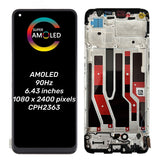 Replacement AMOLED Display Touch Screen With Frame For OPPO Reno 7 4G CPH2363