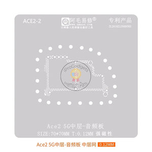 AMAOE Middle Layer Audio Board BGA Reballing Stencil for Oppo Oneplus Ace2 5G 0.12mm