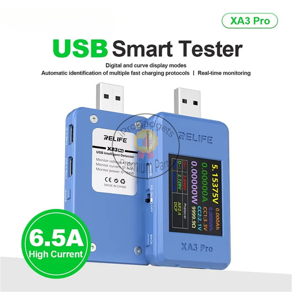 Relife XA3 Pro Multi-function Type-C & USB Professional Grade USB Intelligent Detector Current Voltage High Precision Tester