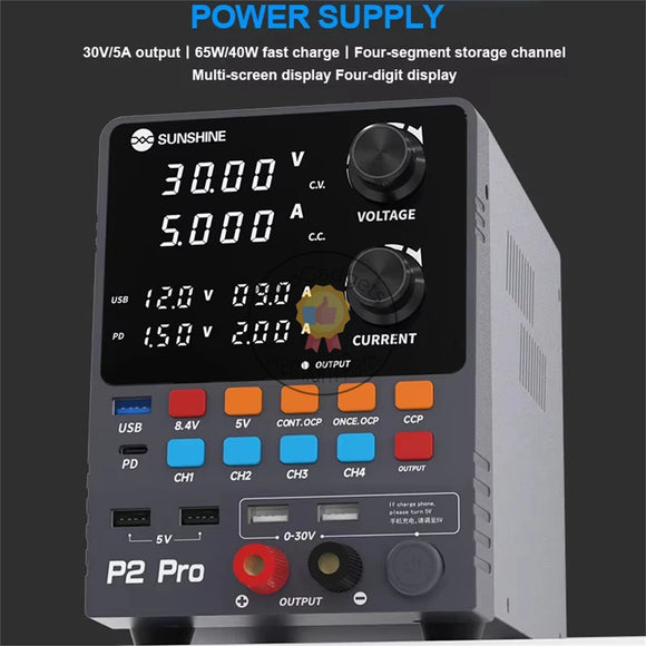 Sunshine P2 PRO DC Power Supply Variable 30V 10A Adjustable Switching Regulated DC Bench Power Supply for Mobile Phone Repair