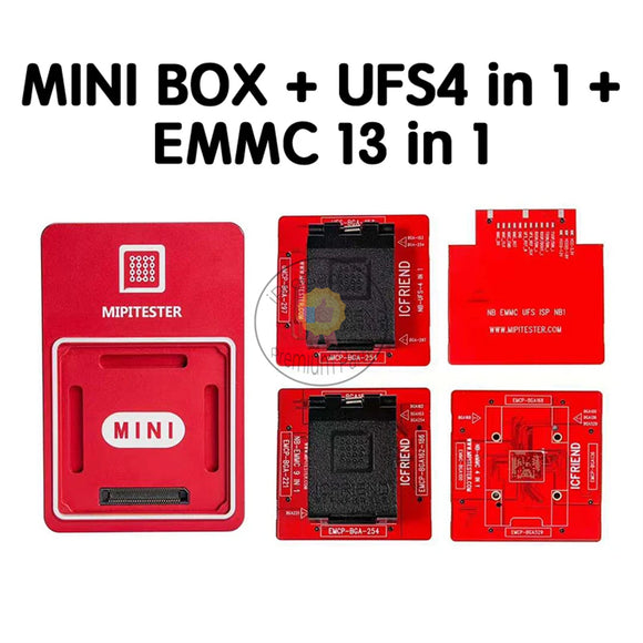 MiPiTester Mini box+UFS BGA153 254 UFS4 IN 1 Socket +Emate EMMC 13 IN 1 set