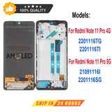 Replacement AMOLED Display Touch Screen With Frame for Xiaomi Redmi Note 11 Pro 4G 5G 21091116C