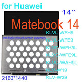 Replacement LCD Touch Screen for Huawei MateBook 14 KLVC-WAH9L KLVC-WFE9L P140ZKA-BZ1 KLV-W19 KLV-W29