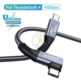 Orico Cable Compatible with Thunderbolt 4 Video Type USB C PD100W Fast Charge 40Gbps Data Transfer for Macbook