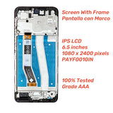 Pantalla táctil LCD de repuesto con marco para Motorola Moto G14 PAYF0010IN