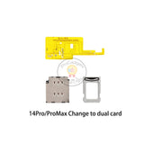 Wylie eSim to Dual Card Flex Ca‮lb‬e for iPhone 14 15 Pro Max Plus eSim to Single Sim Card Slot Tray No N‮ee‬d Separation Parts