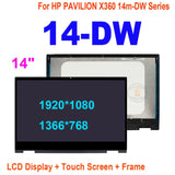 Replacement LCD Touch Screen With Frame Assembly For HP Pavilion X360 14-DW 14M-DW Series 14M-DW1023DX