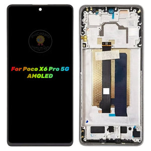 Replacement Display For Xiaomi Poco X6 Pro 5G 2311DRK48G 2311DRK48I AMOLED Touch Screen With Frame Black