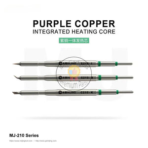 Mijing C210 Series Purple Copper Integrated Soldering Iron Tips Mobile Phone PCB Repair Soldering Iron Tips