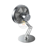 Small Metal Cooling Fan 5V 4W 3Speed Adjustable Height 360°Rotate Desk Fan for Travel and Working