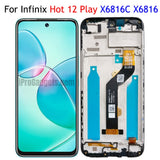 Replacement New Display With Frame for Infinix Hot 12 Play NFC X6816 X6817 X6816D LCD Touch Screen Digitizer Assembly