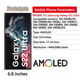 Replacement AMOLED Display Touch Screen With Frame For Samsung Galaxy S22 Ultra SM-S908B 5G S908 S908B S908U S908E