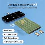 Ikos K7 Dual SIM Dual Standby SIM Card Adapter with Bluetooth & WiFi Function for All iPhone