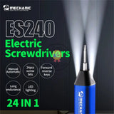 Mechanic ES240 24 in 1 Electric Screwdriver Set S2 Alloy Steel Precision Bit 210RPM for Phone Repair Disassembly Tools WIth LED