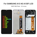 Replacement LCD Display Touch Screen With Frame For Samsung Galaxy A13 4G SM-A135F SM-A135M A135U