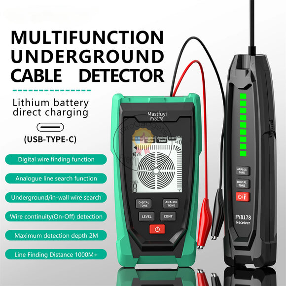 Mastuyi FY8178 Professional Underground Line Detector Wall Line Finder Wire Tracker Cable finder Metal line Locator Continuity