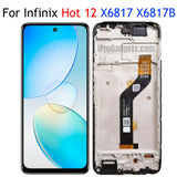 Replacement New Display With Frame for Infinix Hot 12 Play NFC X6816 X6817 X6816D LCD Touch Screen Digitizer Assembly