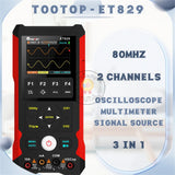 Tooltop ET829 3in1 Oscilloscope Multimeter Signal Generator Oscope Meter Handheld Oscilloscope Dual Channel Oscillometer Innovative Waveform