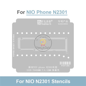 Amaoe 70*80mm 0.12mm Strong Magnetic BGA Reballing Stencil Template for NIO Phone N2301 Middle Frame Solder Tin Steel Mesh