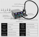 SUGON 8610DX 1000W Hot Air Rework Station LED Display Lead-Free Heat Gun Microcomputer Temperature With Adjustable 5nozzle