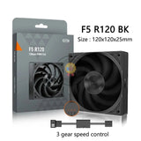 Pccooler F5 R120 120mm PMW Computer Chassis Fan FDB bearings Supports 3-speed regulatio High -quality Cooling Faned 500-2000RP