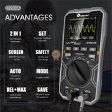 Tooltop ET2010A Digital Oscilloscope Multimeter 1Mhz 2.5MSps Color Handheld Oscilloscope AUTO Waveform Electronic DIY Tools