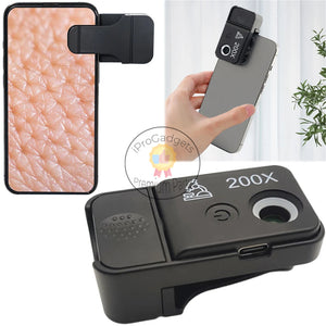 C-927 200X Mobilephone Microscope USB Portable Microscopic Lens with CPL Filter LED Light Universal Clip for Andriod Phone/iPhone/iPad