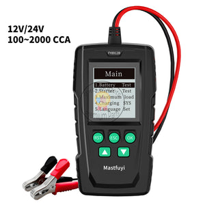 Mastfuyi  FY8912B Car Automotive Battery Tester 12/24V Battery System Analyzer 100-2000CCA Charging Cranking Diagnostics Tools