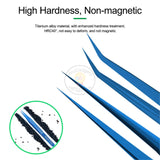 Relife RT-11D/RT- 15D Titanium Alloy Material Tweezers Maintenance Tools Precision Curved Straight Tweezers