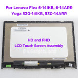 Replacement New Display for LENOVO YOGA Flex 6-14IKB 6-14ARR 81EM 81HA LCD Touch Screen With Frame Full Assembly