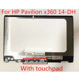 Replacement New Display For HP Pavilion X360 14-DH 14M-DH0001DX DH0003DX LCD Touch Screen Digitizer With Frame Assembly