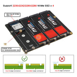 X1011 4-Port PCIe to M.2 NVMe SSD Hard Disk Expansion Board for Raspberry Pi 5