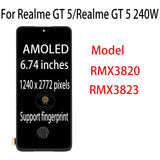 Replacement AMOLED Display For Realme GT5 5G RMX3820 240W RMX3823 Touch Screen Assembly