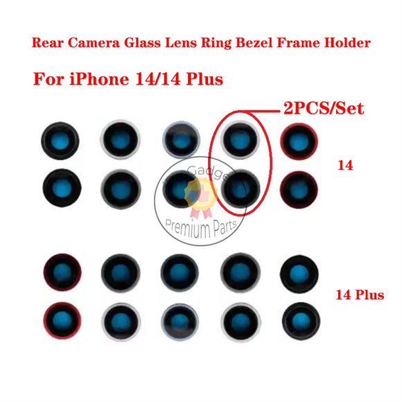 Replacement for iPhone 14/14 Plus Rear Camera Holder with Lens Red Purple Blue Starlight Midnight