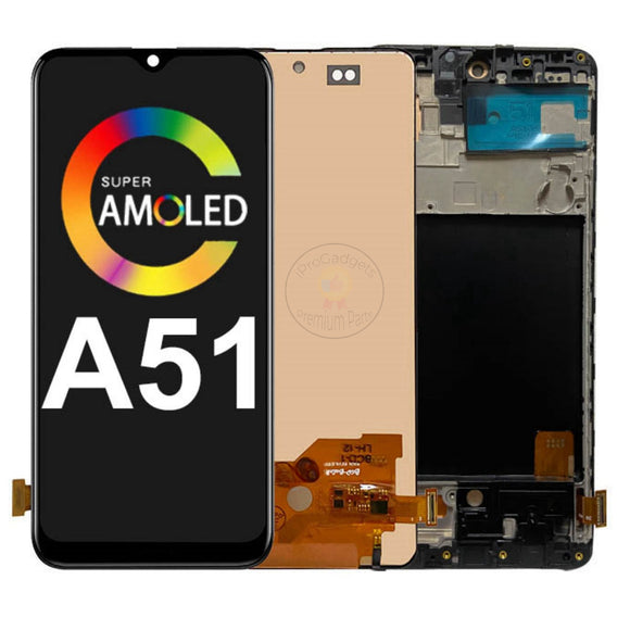 Pantalla táctil AMOLED de repuesto con marco para Samsung Galaxy A51 4G A515 A515F A515FD A515FN/DS