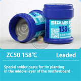 Mechanic Special Solder Paste LW50 ZC50 ZW50 GW50 for Motherboard Chip CPU Planting Tin Repair Solder Flux 138℃/158℃/183℃/217℃