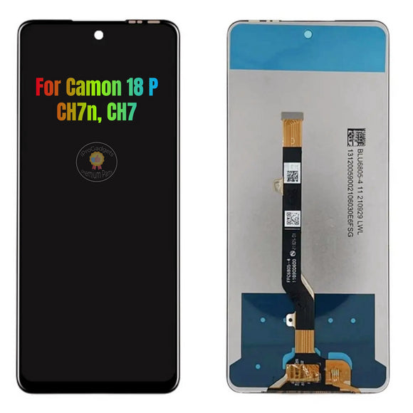 Replacement LCD Display Touch Screen Assembly For Tecno Camon 18 P CH7 CH7n Black