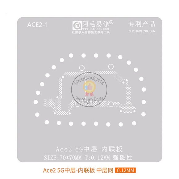 AMAOE Middle Layer Inline Board Stencil for Oppo Oneplus Ace2 5G 0.12mm