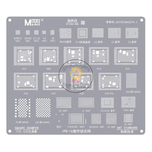 MaAnt WiFi / Baseband / CPU / NFC Comprehensive BGA Reballing Stencil for iPhone 8 to iPhone 16 Pro Max