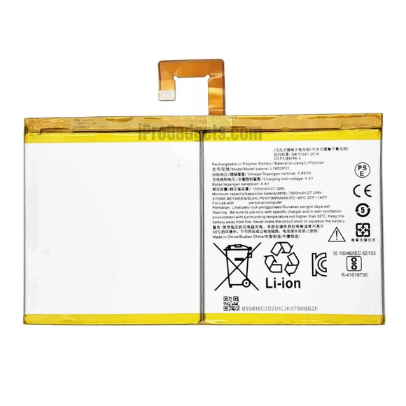 Replacement New Tablet Battery L16D2P31 For Lenovo TAB4 10 PLUS TB-X304L X304F TB-X704F X704L TB X705F X504F X504L