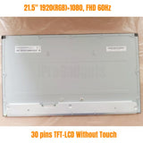 Replacement 21.5 inch All in One LCD Screen For HP 22-C L42416-007 22-C0063W Non-Touch Version