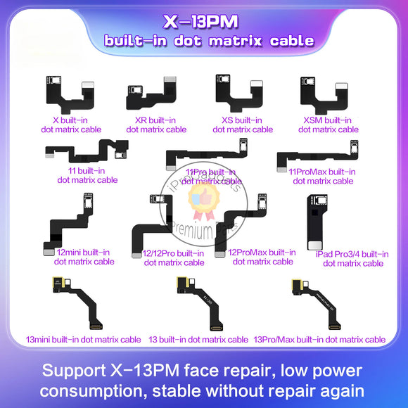 I2C for iPhone X-13PM Built-in Dot Matrix Flex Cable Face ID Repair Tag FPC Apply to MC14 Dot and I6S Smart Programmer Repair Device