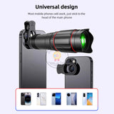 25X Phone Telephoto Lens Kit with Phone Clip Phone Holder Cleaning Cloth Mini Tripod Stand