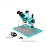 RF4 RF7050TVD2-2KC2 7-50X Synchronous Zoom Trinocular Stereo Microscope with 2K HD Camera PBC Repair Anti-Static Pad Analog Focus Trinocular Stereo Zoom Microscope