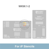 Amaoe WKW1-2 Green Oil Repair Digging Hole BGA Reballing Stencil for IP 12PM-15PM X-12P Planting IC Soldering Tin Steel Net