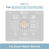 Amaoe SWT1-4 BGA Reballing Steel Mesh Stencil Template for Smart Watch SL8521E/MSM8909W SL8521E/RK3566 Solder Tin Net