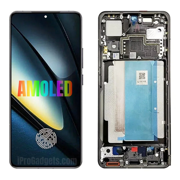 Replacement New Display for Xiaomi Poco F6 Pro 5G 23113RKC6G 120hz AMOLED Touch Screen With Frame Assembly